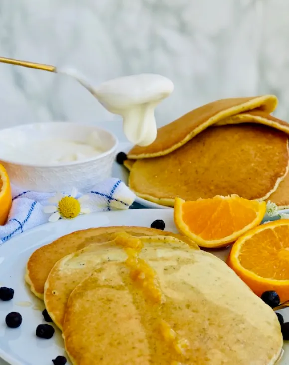Orange Infused Chia Seed Pancakes