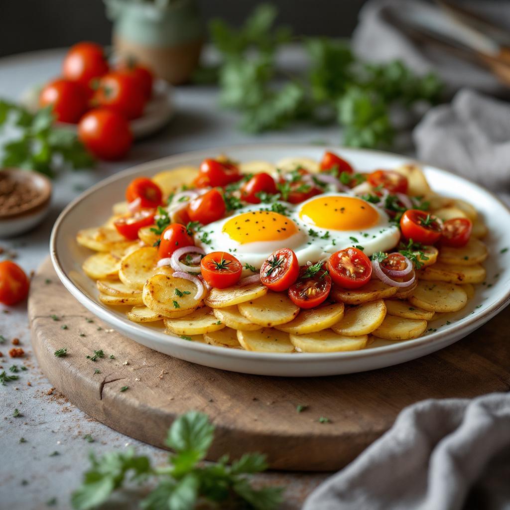 Greek-Style Pasta with Potatoes and Eggs